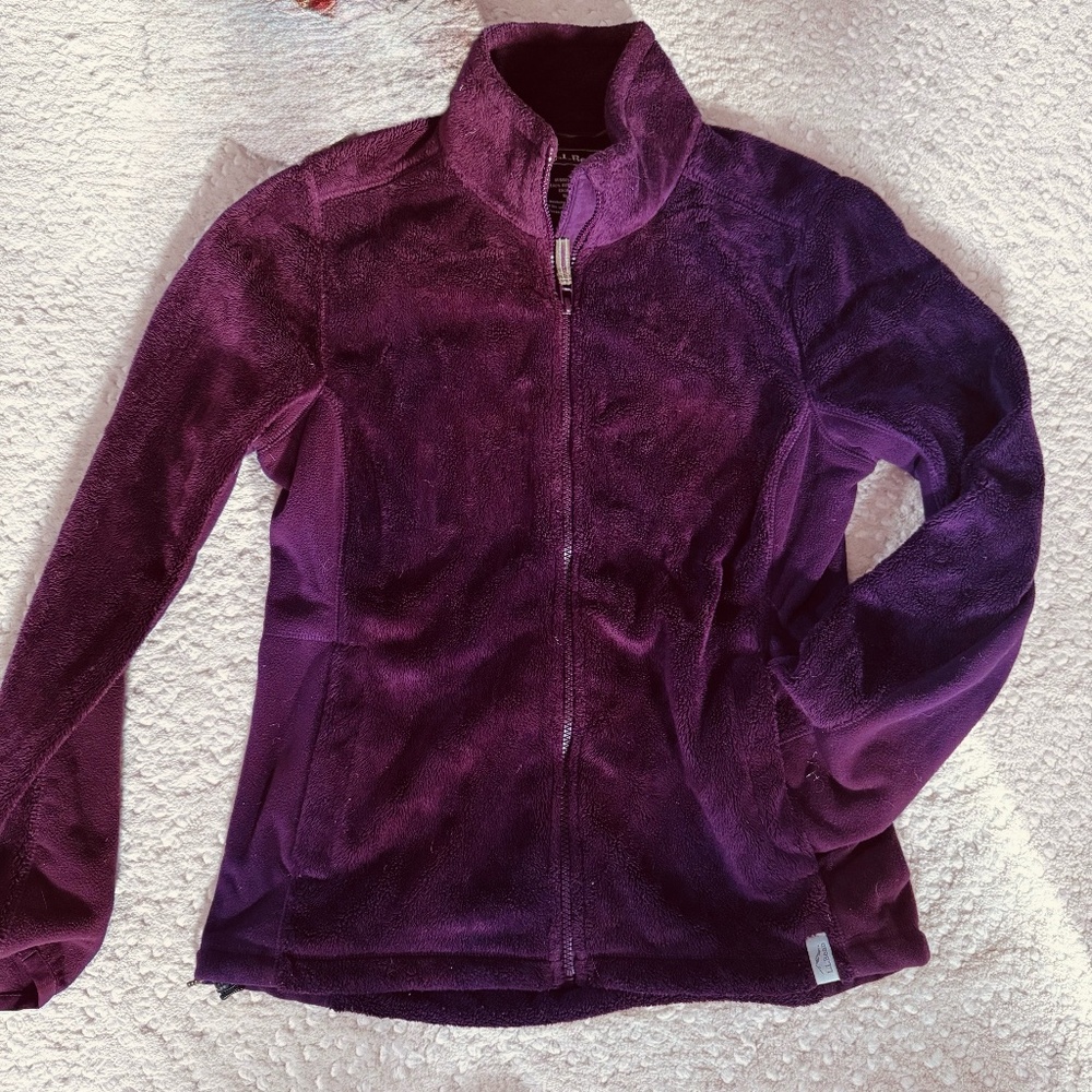 L.L. Bean Women’s Fleece Jacket, Sz.M, Plum Purple, Full Zip Cozy Outdoor EUC